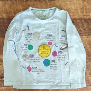 Mini Boden Kids Planetary Adventure Long Sleeve Tee - Light Blue